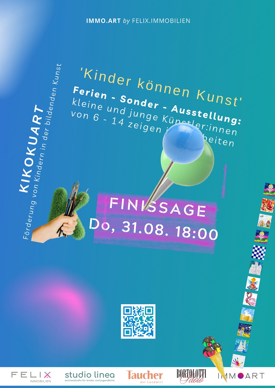 Einladung zur KIKOKU - Kinder können Kunst Finissage, Do. 31. Aug. 2023